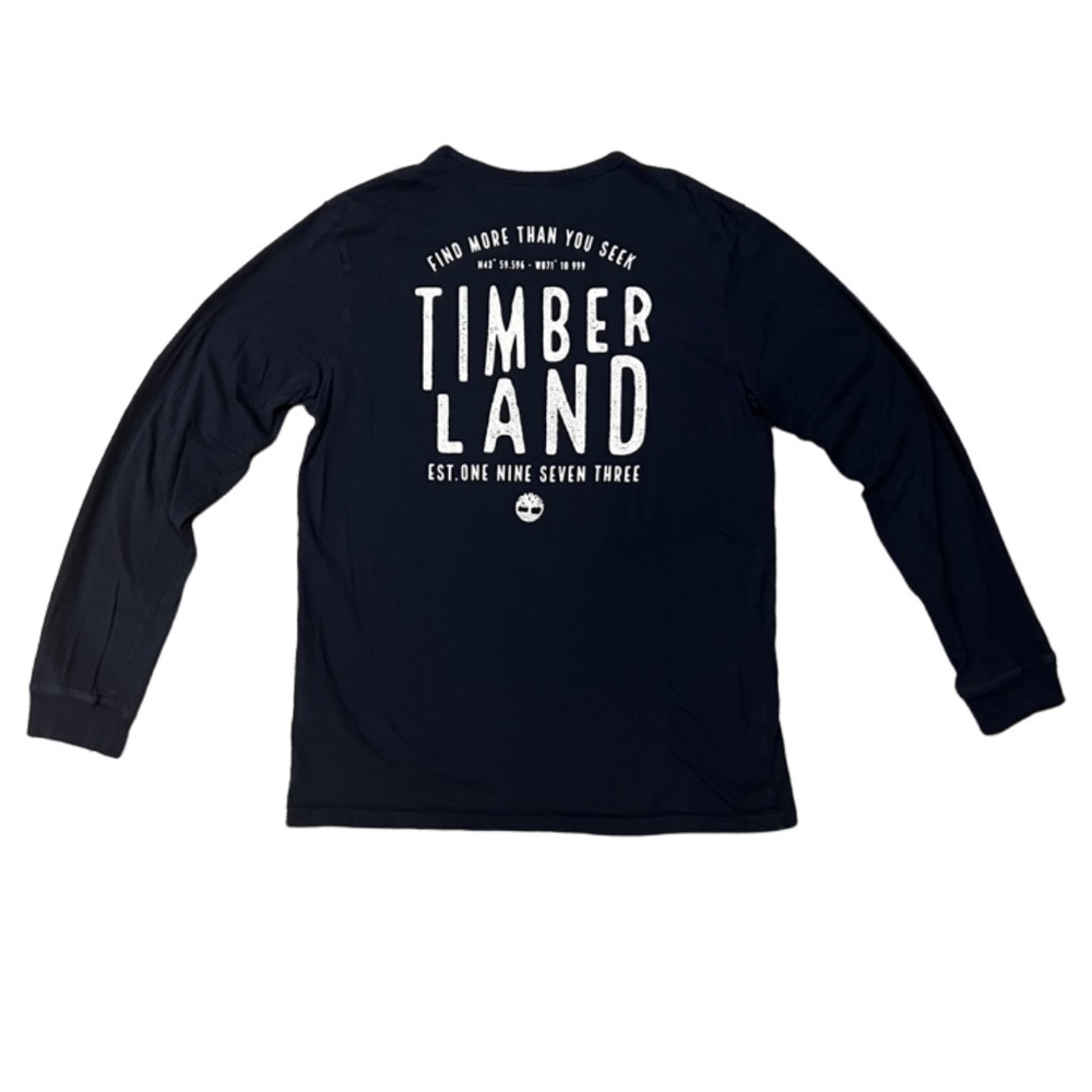 Gently Used Timberland Navy Blue Long Sleeve Graphic Shirt